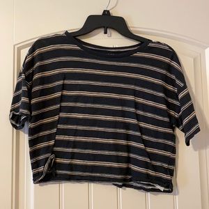 Striped Crop Top Tee Shirt
